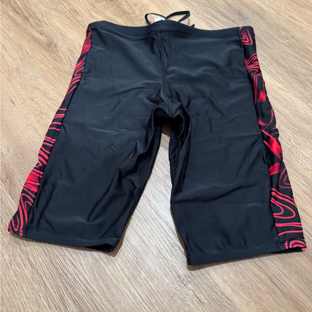 TYR Black and Red Men's Swim Board Shorts